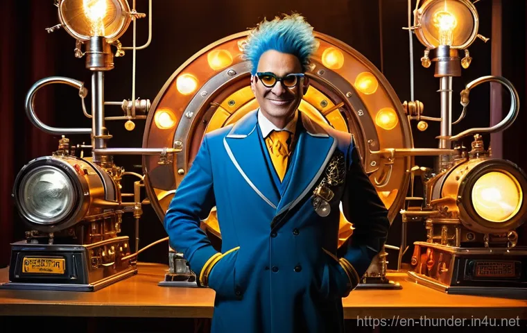 번개맨 악당 캐릭터 번개박사 - **The Grand Unveiling of Dr. Thunder's Latest Contraption**
    A flamboyant and theatrical Dr. Thun...